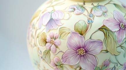 Artistically Decorated Easter Egg with Floral Patterns Close-Up
