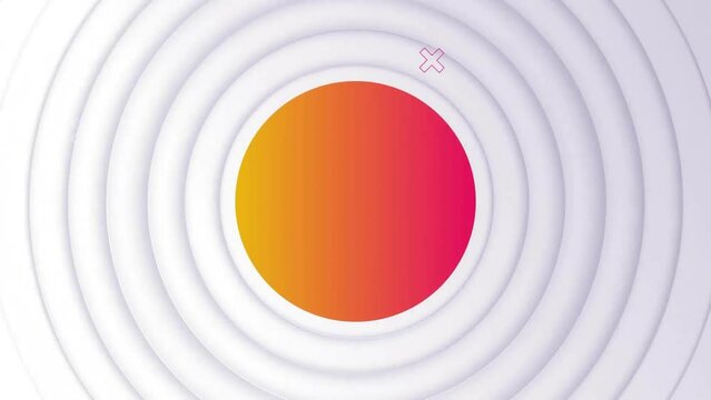 Animation of orange shapes over white circles
