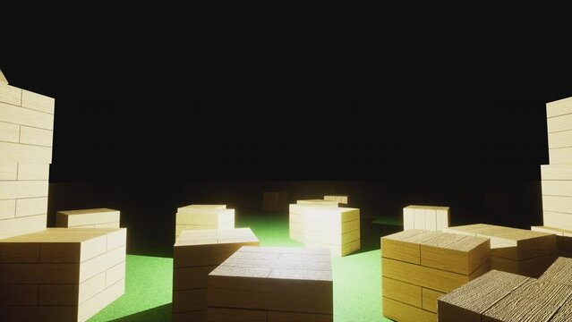 Minecraft intro door blast (alpha channel only in 4k) v06