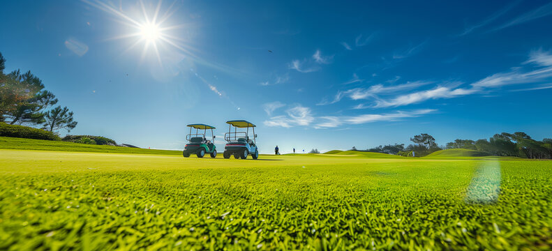 A good day at a nice golf course. resort golfing. Hand edited AI.