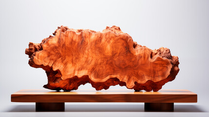 Fototapeta premium a piece of thuja wood on white background, thuya texture