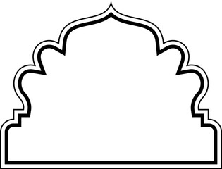 Islamic Dome Design double lines Outline Linear Black Stroke silhouettes Design pictogram symbol visual illustration