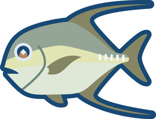 かわいいイトヒキアジのイラスト