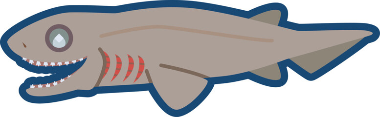 かわいいラブカのイラスト