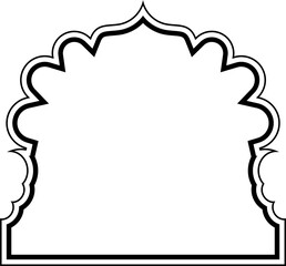 Islamic Dome Design double lines Outline Linear Black Stroke silhouettes Design pictogram symbol visual illustration