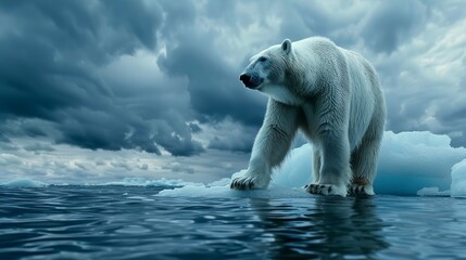 Polar Bear Melting Iceberg