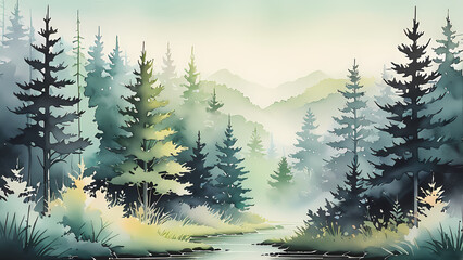 forest in the morning