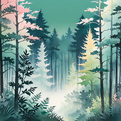 forest in the morning