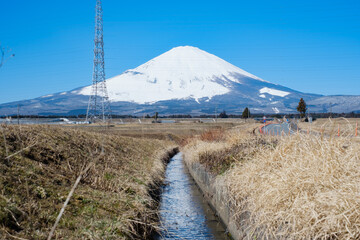 御殿場側から眺める春前の富士山
