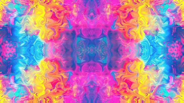 lifelike visuals portraying the mesmerizing allure of iridescent neon hallucinations in seamless patterns. SEAMLESS PATTERN