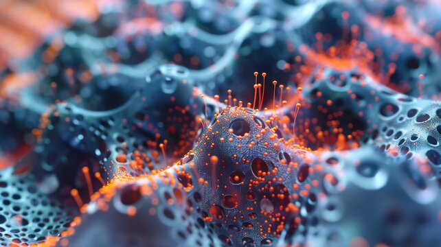 nanomachines interfacing with neural networks, suggesting future possibilities for brain-computer interfaces