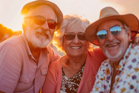 Three people are smiling and posing for a photo