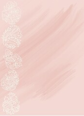 PPre-made background of pastel shades with a graphic element on the Easter theme. Botanical folklore element, image of an egg on a delicate plain background - digital illustration. 