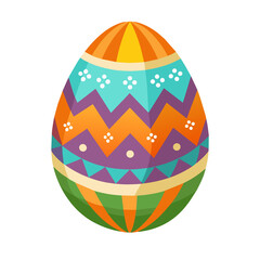 Isolated colorful easter egg illustration in png
