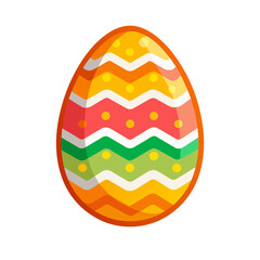 Isolated colorful easter egg illustration in png