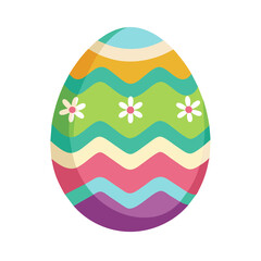 Isolated colorful easter egg illustration in png