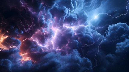 Obraz premium Thunderstorm Concept: Weather Forecast Presentation Background. Texture, wallpaper