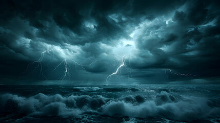 Thunderstorm Concept: Weather Forecast Presentation Background. Texture, wallpaper