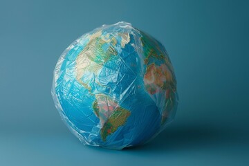 Globe Ensnared by Plastic Crisis