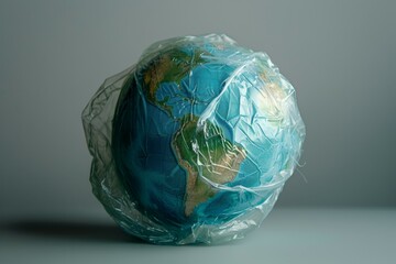 Globe Ensnared by Plastic Crisis