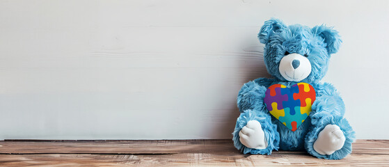 Teddy Bear - A World Where Everyone Belongs, World Autism Awareness Day (April 2nd) Bnner