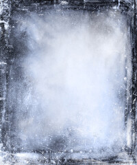 Grunge obsolete background with frame, scratched scary texture - 752936755