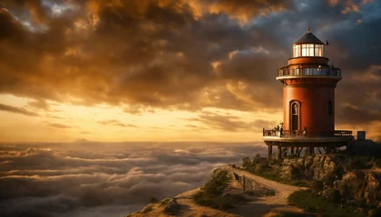 Tuinposter lighthouse on the coast © muhammad