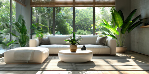 Fototapeta premium Interior design decorating of living room contemporary style
