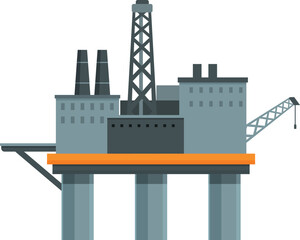 Obraz premium Oil platform gas icon cartoon vector. Ocean energy. Extraction marine container