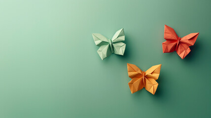 Mariposas hechas con papel con técnica origami