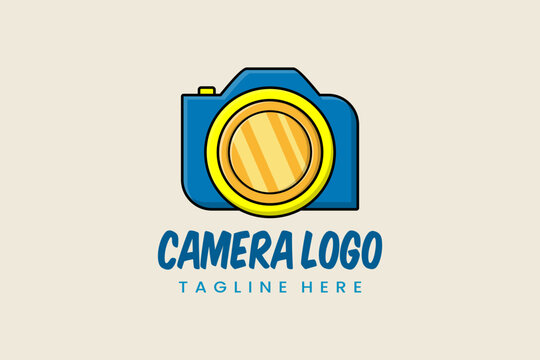 Gold Coin Creative Camera photography logo template, studio photography and money coin logo template