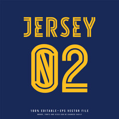 Jersey number, baseball team name, printable text effect, editable vector 2 jersey number