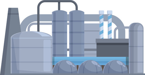 Factory gas production icon cartoon vector. Depot manufacturing. Storage offshore