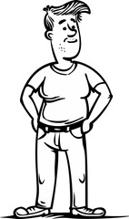 Elegant Man Sophisticated Style in Vector Illustration