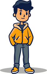 Adventurous Man Exploring New Horizons in Vector Graphics