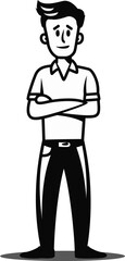 The Resilient Man Steadfast Resolve in Vector Illustration