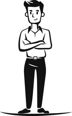 Man of the River Flowing Waters in Vector Graphics