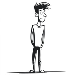 Man and Skyscraper Urban Landscape in Vector Graphics