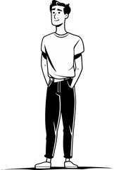 Man and Stadium Sporting Spectacle in Vector Graphics