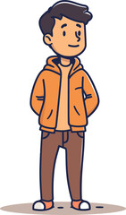 The Contemplative Man Pensive Profile in Vector Form