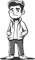 The Contemplative Man Reflective Repose in Vector Form