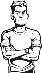 Man and Cityscape Urban Landscape in Vector Graphics