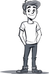 Man and Solar Panels Sustainable Technology in Vector Graphics