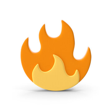 recommend clip art: 3d fire flame icon with burning red hot sparks isolated on white background. Render sprite of fire emoji, energy and power concept
                    