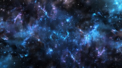 Abstract cosmic background with stars, nebulae, and galaxies