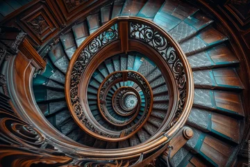 Foto op Plexiglas A spiral staircase © grey