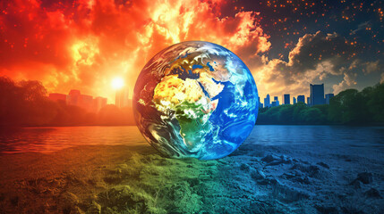 Obraz na płótnie Canvas Global Warming and climate change Concept