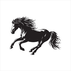 Obraz na płótnie Canvas horse silhouette animal set isolated on white background.