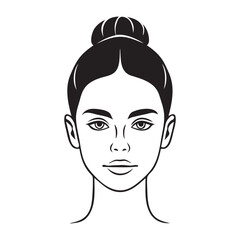 Women face line art silhouette