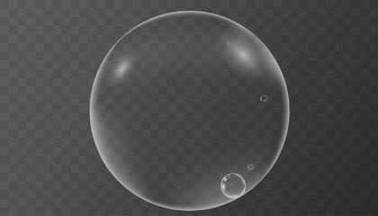 Collection of realistic soap bubbles.